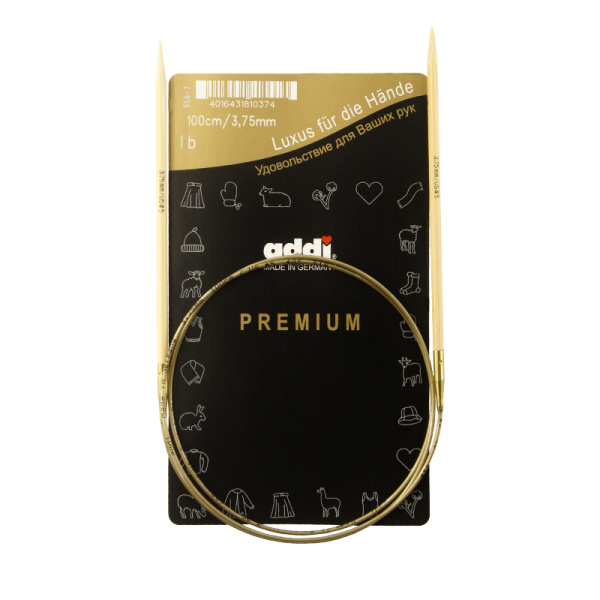 Спицы, круговые, бамбук addiNature BAMBOO №3,75, 100 см. Арт 555-7/3.75-100