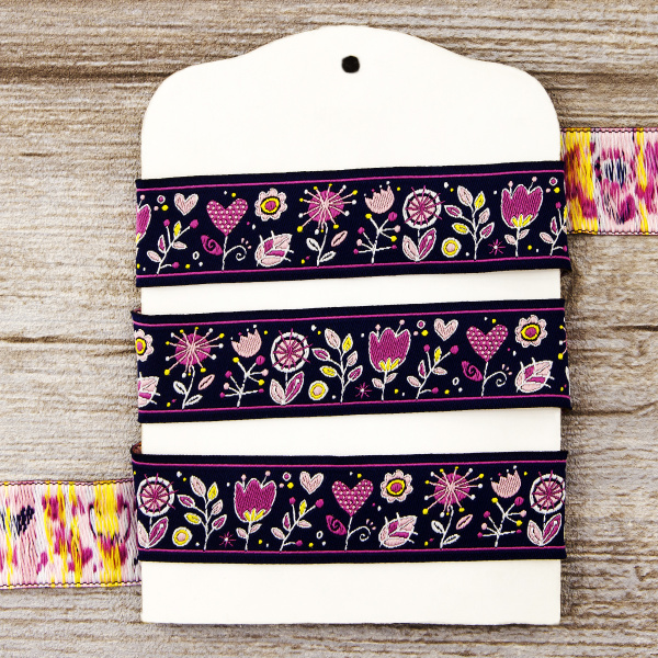 Лента жаккард SAFISA, 25 мм, 15 м, цвет 01. Арт 9218-25мм-01