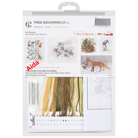 Набор для вышивания "Зайцы", канва Aida 14 ct. Арт 572A