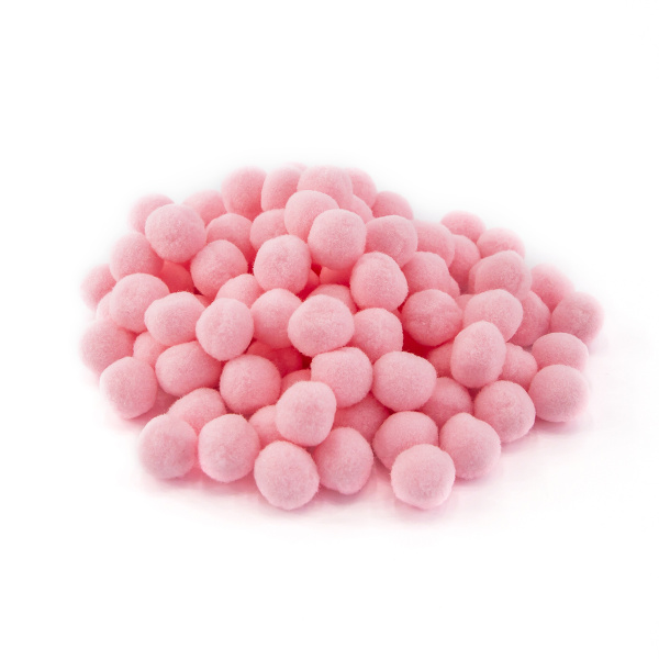 Помпоны декоративные, россыпь, диаметр 20 мм, 100 шт, цвет светло-розовый. Арт P-1- col.301