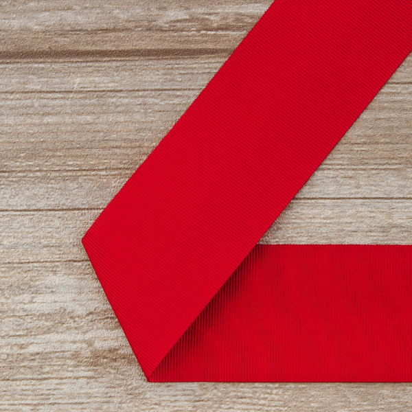 Лента репсовая SAFISA, 50 мм, 25 м, цвет 14 красный. Арт 350-50мм-14