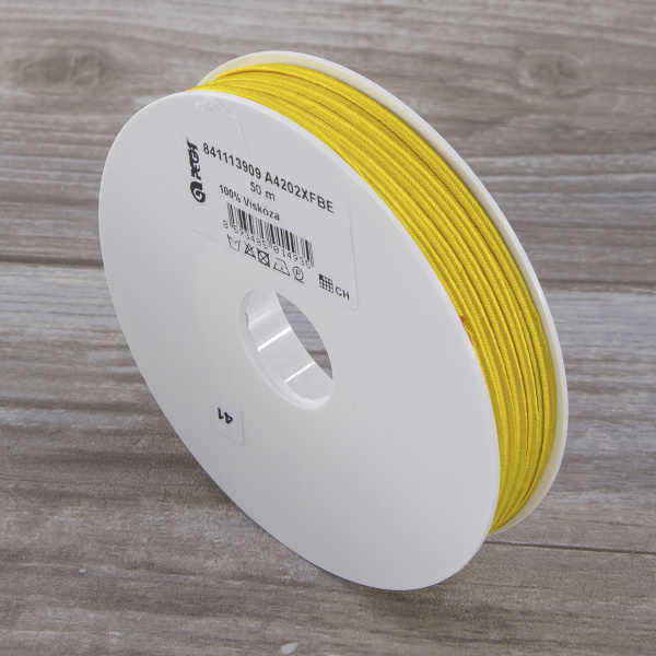 Шнур-сутаж PEGA, желтый, 3 мм. Арт 841113909A4202