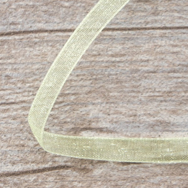 Лента органза SAFISA мини-рулон, 7 мм, 4,5 м, цвет 25, зеленый. Арт P00520-7мм-25           