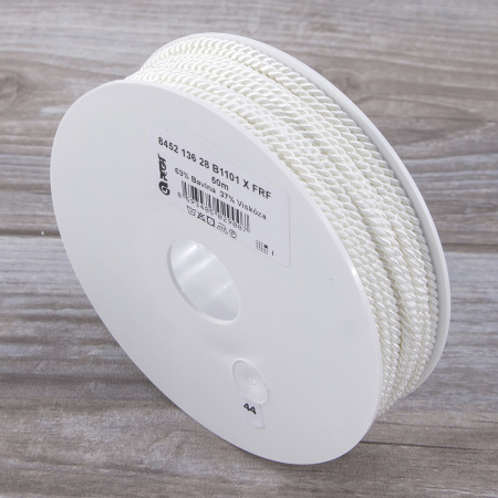 Шнур витой PEGA, белый, 2,8 мм. Арт 845213628B1101          