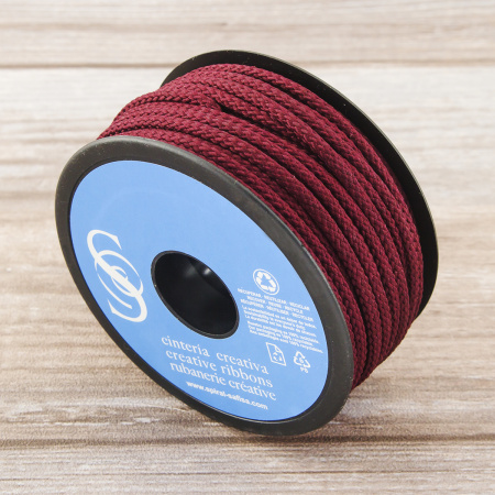 Шнур плетеный SPIRAL ( SAFISA), 4 мм, 25 м, цвет бордовый. Арт 25281-4-30