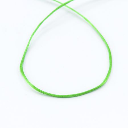 Шнур атласный мини-рулон, 1,5 мм, 4,5 м, цвет 25, зеленый. Арт P00470-1,5мм-25         