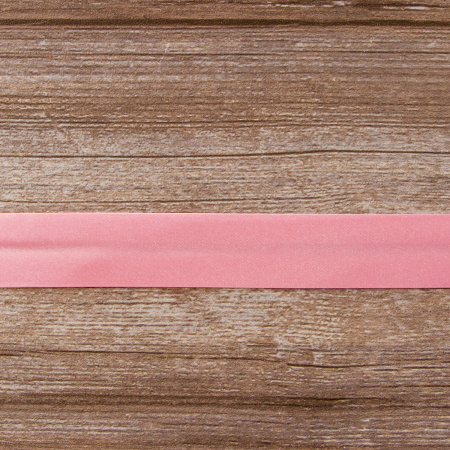 Косая бейка атласная 30 мм, 25 м, цвет 06, розово-персиковый. Арт 6260-30мм-06            