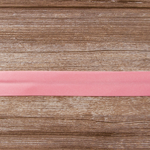 Косая бейка атласная 30 мм, 25 м, цвет 06, розово-персиковый. Арт 6260-30мм-06            