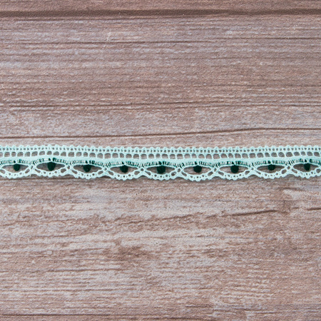 Мерсеризованное хлопковое кружево, 15 мм, голубой. Арт 2150/82