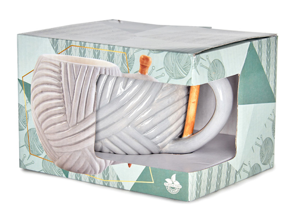 Кружка в виде клубка с узором и ручкой, 500 мл. Арт N4371.5