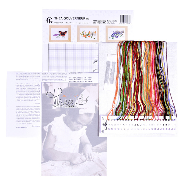 Набор для вышивания "Бабочка-Жимолость", канва аида 18 ct. Арт 439A                    