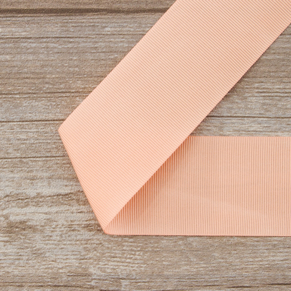 Лента репсовая SAFISA, 50 мм, 25 м, цвет 07 персиковый. Арт 350-50мм-07