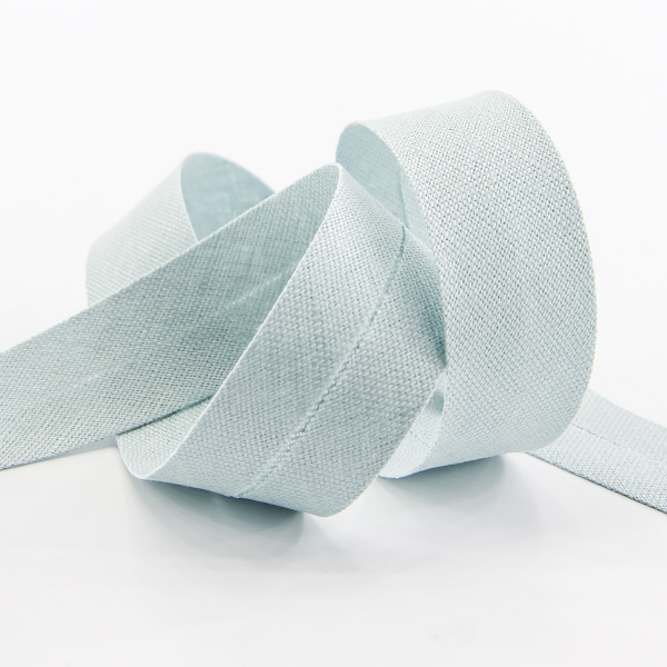 Косая бейка хлопок/лён, 20 мм, 20 м, цвет 144, серо-зеленый. Арт 6602-20мм-144