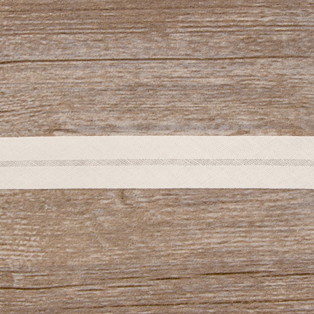 Косая бейка хлопок/лён, 20 мм, 20 м, цвет 02, небелёный. Арт 6602-20мм-02   