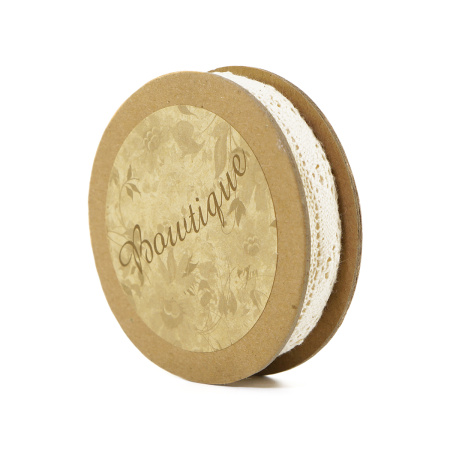 Кружево хлопковое на картонной катушке, цвет натуральный. Арт VL12.020