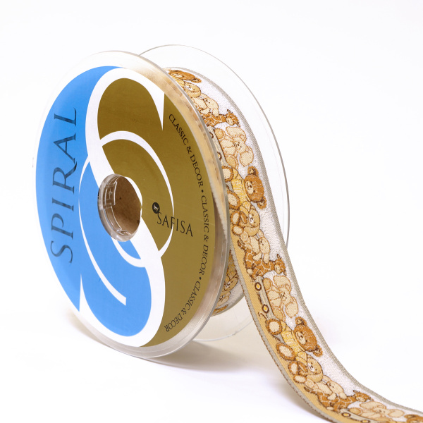 Лента жаккардовая SAFISA, 33 мм, 15 м, цвет 03. Арт 9243-33мм-03