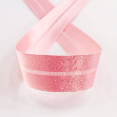 Косая бейка атласная 30 мм, 25 м, цвет 52, цвет дымчатой розы. Арт 6260-30мм-52            