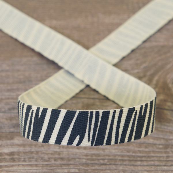 Лента хлопковая на картонной катушке "Зебра". Арт VR15.076