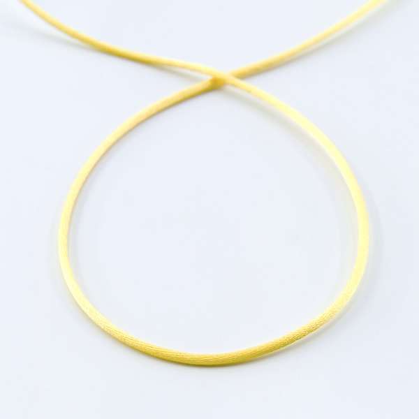 Шнур атласный SAFISA 2 мм, 25 м, цвет 09, Желтый светлый. Арт 462-09                  