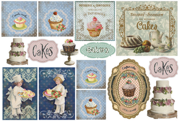 Бумага упаковочная "Тортики", рисовая, 48 х 33 см. Арт DFS215                  