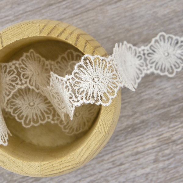 Кружево-вышивка на тюле, 17 мм, 13,5 м. Арт 41689/01