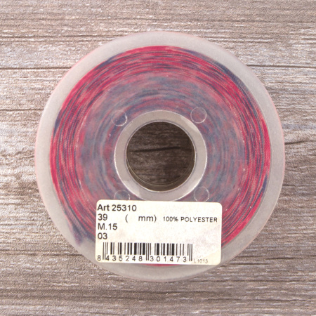 Лента репсовая SAFISA с рисунком, 39 мм, 15 м, цвет 03, розовый. Арт 25310-39мм-03