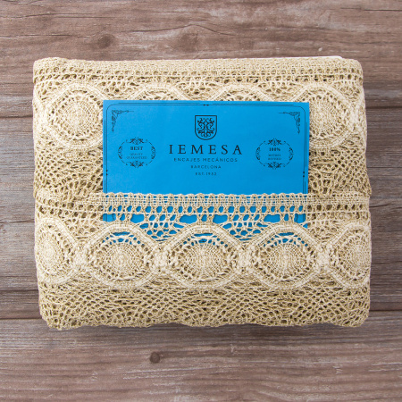 Мерсеризованное хлопковое кружево, 105 мм, цвет небелёный. Арт 1103/L1                 