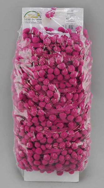 Тесьма с помпонами MATSA цвет пурпурно-красный. Арт 96923/1515