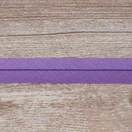 Косая бейка хлопок/полиэстер 20 мм, 25 м, цвет 125, сиреневый темный. Арт 6120-20мм-125           