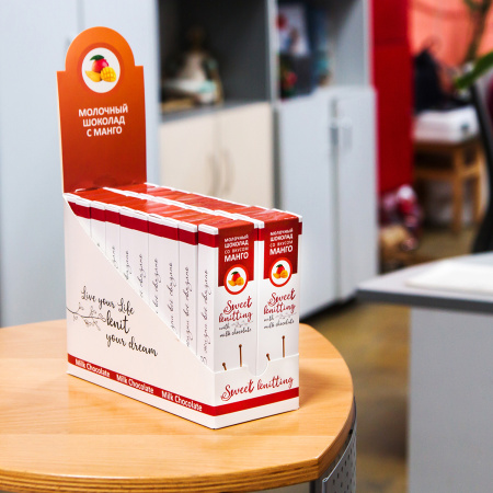 Шоколад молочный со вкусом манго "Sweet knitting". Арт 1SK