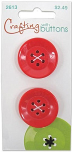 Пуговицы "9&6 Hole" Small Red 6 Hole