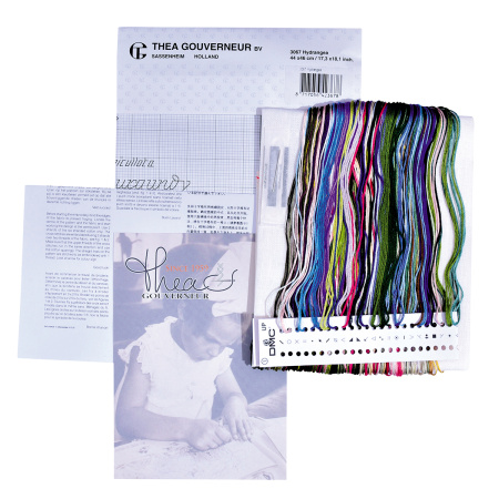 Набор для вышивания "Гортензия в группе", канва лён 32 ct. Арт 3067                    