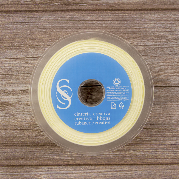 Косая бейка атласная 20 мм, 25 м, цвет 03, молочный. Арт 6260-20мм-03            