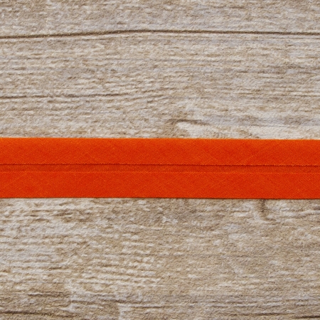 Косая бейка хлопок/полиэстер 20 мм, 25 м, цвет 61, алый. Арт 6120-20мм-61            