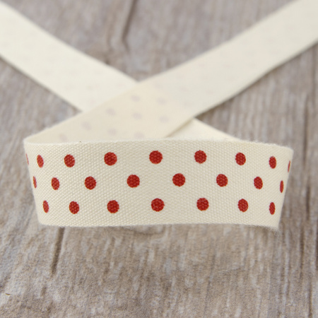 Лента хлопковая на картонной мини-катушке "Точки". Арт VR15.024