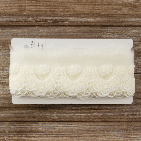 Кружево-вышивка на тюле, 35 мм. Арт 42245/00