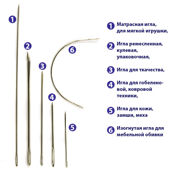 Иглы ручные для ремонта . Арт 215.6/G002