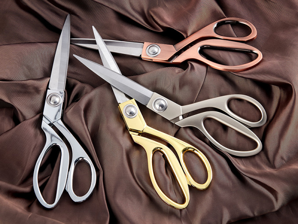 Ножницы портновские, 24 см, цвет золото/серебро/медь, 20 шт., в картонном прикассовом стенде. Арт B4847