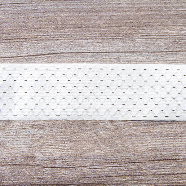 Резинка поясная решетчатая, 45 мм, 25 м, цвет 02 белый. Арт 4797-45мм-02