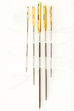 Иглы ручные для вышивания с двойным ушком и закругленным кончиком № 14-24, 5 шт. Арт 203.1424.DE