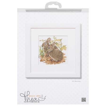 Набор для вышивания "Зайцы", канва лён 28 ct. Арт 572