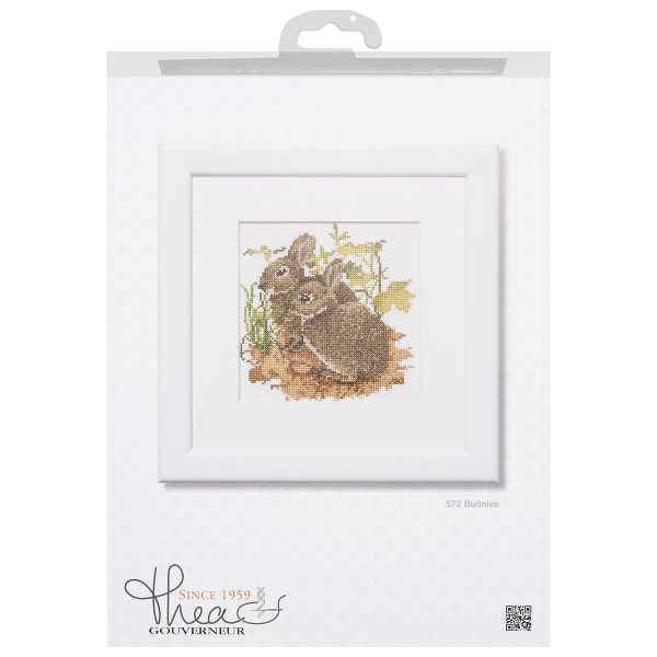 Набор для вышивания "Зайцы", канва лён 28 ct. Арт 572