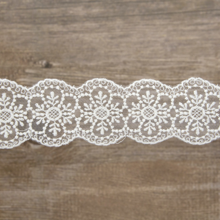 Кружево-вышивка на тюле, 25 мм, 13,5 м. Арт 41706/01