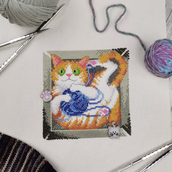 Набор для вышивания "Кот и клубок". Арт 13.003.15