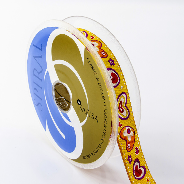 Лента жаккард SAFISA, 25 мм, 15 м, цвет 01. Арт 9127-25мм-01            