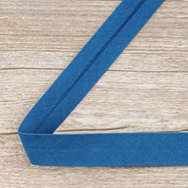 Косая бейка хлопок, 20 мм, 25 м, цвет 79, цвет морская волна. Арт 6600-20мм-79