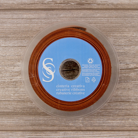 Косая бейка атласная 30 мм, 25 м, цвет 86, корица. Арт 6260-30мм-86            