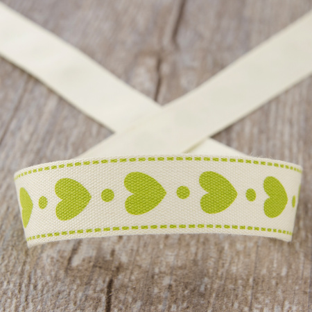 Лента хлопковая на картонной мини-катушке "Сердечки". Арт VR15.055