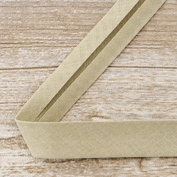 Косая бейка хлопок/полиэстер 20 мм, 25 м, цвет 27, светло-серый. Арт 6120-20мм-27            