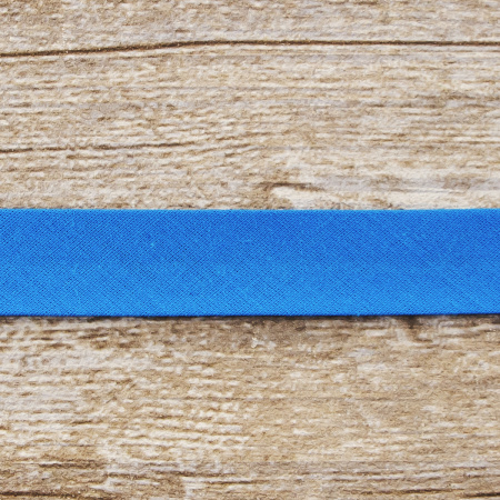 Косая бейка хлопок/полиэстер 20 мм, 25 м, цвет 16, сине-голубой. Арт 6120-20мм-16            